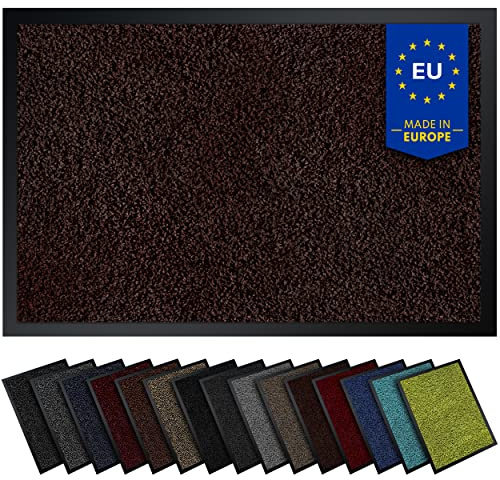 Gentle North Hochwertige Fußmatte braun 60x90 groß für Innen & Außen - Schmutzfangmatte rutschfest, waschbar & wetterfest - Fussmatte für Eingangsbereich & Aussenbereich - Läufer Flur dünn