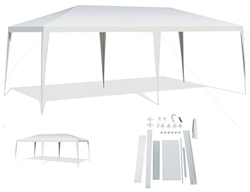 Goplus 3x9 m/3x6 m carpa de jardín, carpa de recepción Barnum plegable, carpa de cenador para evento, cerveza, fiesta, camping (sin lona, 3x6 m)