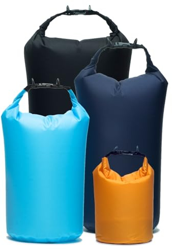 YUMQUA wasserdichte Packaack Set von 4, Leichte wasserdichte Taschen Halten Ausrüstung Trocken für Outdoor Backpacking Camping Wandern Kajakfahren, 2L+8L+10L+20L