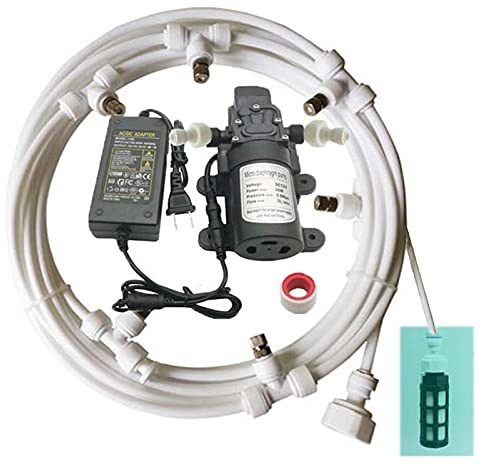 Kit de Sistema de Enfriamiento por Nebulización con Bomba, Sistema de Nebulizacion para Exteriores Terrazas Jardín Patio, Kits de Riego por Goteo para Césped, Flor, Invernadero (Size : 9m/29.5ft)