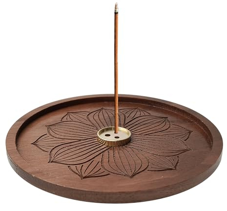 TONAUP Holz Räucherstäbchen Halter Lotus, Handgefertigter Räucherstäbchenhalter, Incense Holder für Heimdekoration, Meditation und Yoga