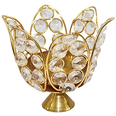 BRACOP® Runde Messing-Diya-Öllampe, gravierte Ghee-Dekorationslampe, Navratri-Tempel, Diya-Lampe für Heimdekoration, traditionelle hinduistische indische Öllampe, 1 Stück, Hindu-Dekor, Geschenke