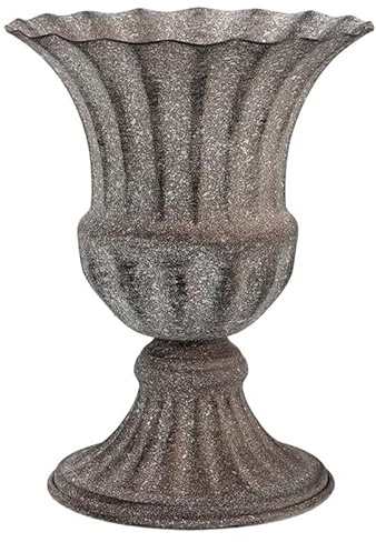 HOLIDYOYO Friedhofsvase Aus Metall Mit Stabilem Sockel 6.30 Zoll Wetterfester Blumenhalter Für Gräber Und Gedenkstätten Zur Dekoration Mit Frischen Und Künstlichen Blumen