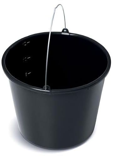 Cubo para mortero de construcción, 20 l, cubo de limpieza, cubo de agua, cubo de hormigón, cubo con escala, cubo de albañilería, 5 unidades