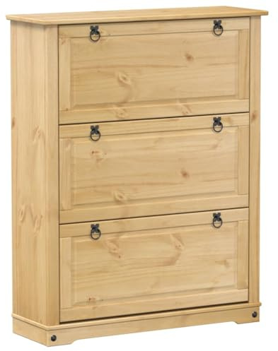vidaXL Zapatero Corona Madera Maciza de Pino 99x32x124,5 cm
