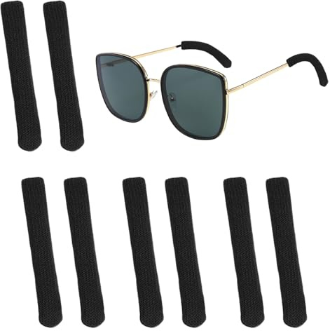 Glasses Comfort Ear Pads,4 Pairs Glasses Ear Cushions,Glasses Arm Covers,Soft Knitted Cotton Ear Pads for Glasses,Glasses Legs Cushions,Eye Glasses Ear Cushions Suitable for Sunglasses,Reading Glasses