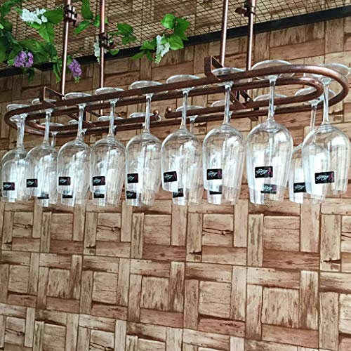 portabottiglie porta bicchiere da vino Sottosopra mensola per calici da casa decorazione bancone bar portabottiglie portabottiglie sospeso espositore da appendere (colore: bronzo. Dimensioni: 60 x 25