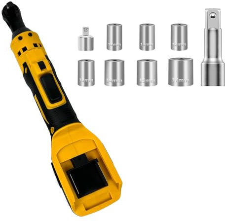 Yilingjc Cordless Electric Ratchet Wrench,3/8 Cordless Ratchet Wrench for 20V Battery Electric Power Ratchet Variable Speed 400RPM Wrench Tool Adapter