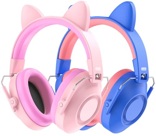 Dr.meter Kids Ear Defenders, 32dB SNR 2Pcs Ear Defenders Children Hearing Protection for Autism Ideal for Concerts Fireworks Monster Jam UKCA Certified with DIY Stickers Lake Blue Dark Blue