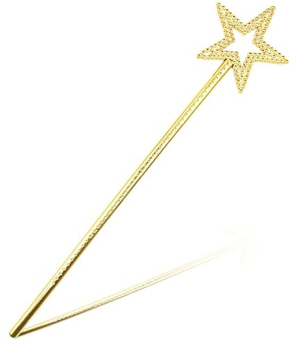 Drokenle 13 Inch Fairy Wand Gold Star Wand for Kids, Princess Angel Magic Wand Sparkle Star Wand Sticks for Girls Birthday Party Halloween Christmas Cosplay Costume (Gold)