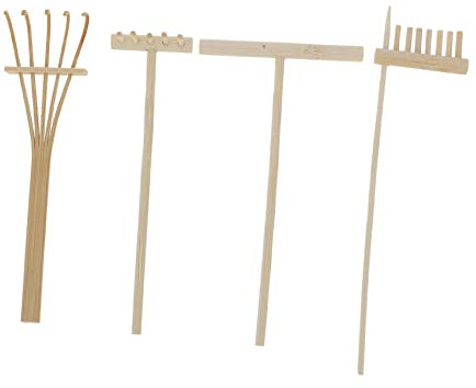 Toyvian 4pièces Râteaux De Jardin Zen pour Table De Et Bac à Sable Mini Outils Décoratifs