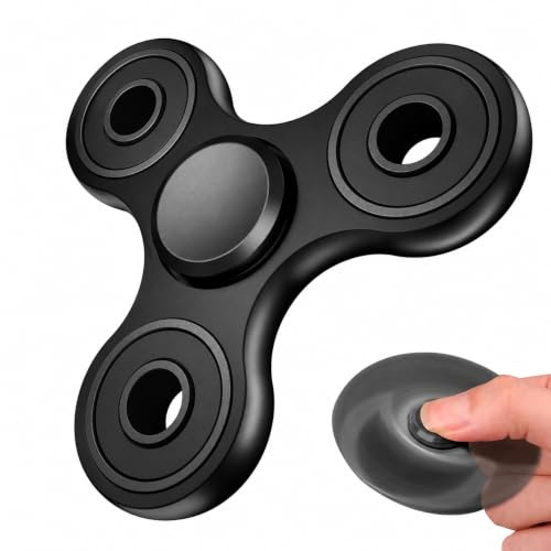 KYLOS Fidget Spinner Giocattolo Sensoriale A Mano Fidget, Regali Di Festa Per Bambini Adulti Per Alleviare Lo Stress Da Ansia Compleanno (Nero)