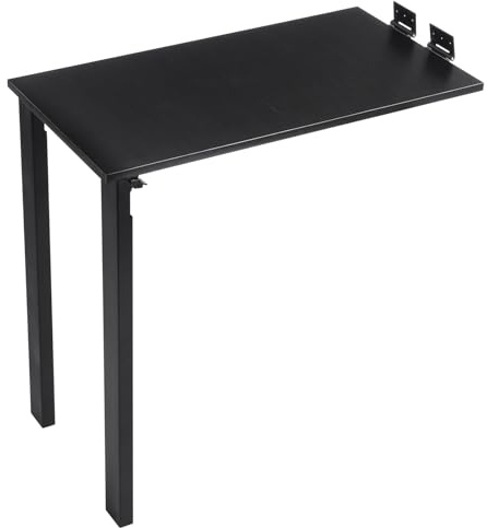 Wandmontierter Klapptisch Klappbarer Esstisch Wandklapptisch Küchentisch Platzsparender Wandtisch Wohnwagen-Esszimmertisch 60kg Belastbarkeit, für Esszimmer, Schlafzimmer, Arbeitszimmer usw (Schwarz)