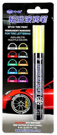 Marcatore impermeabile per gomme - Penna colorante auto professionale, Vernice decorativa | Pennarello scrittura liscia su superfici curve metallo plastica, barattoli bricolage
