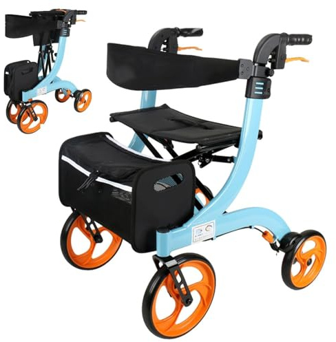 Leichter faltbarer elektrischer Rollstuhl, motorisierter Rollator mit Doppelbremsen, ideal für ältere Menschen und Behinderte