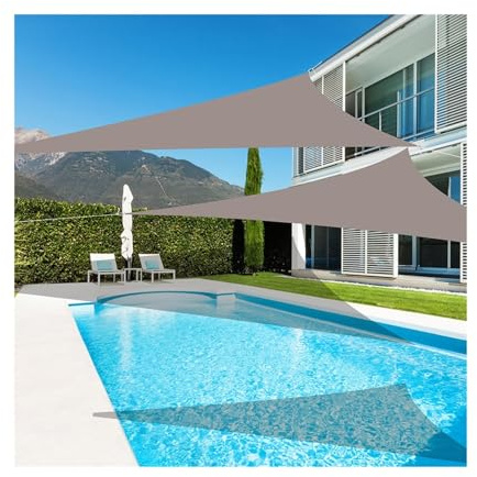Vela Ombreggiante Tenda da sole giardino, impermeabile, anti-UV, triangolare, in tela, for campeggio, cortile, piscina(4x4x5.7m)