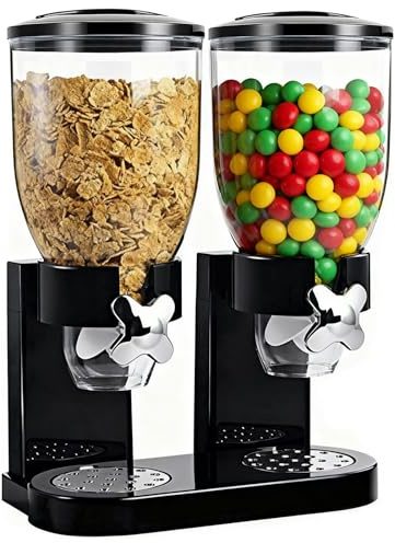 YuLiMirich Cereal Dispenser - Dispensador de cereales hermético de 2 litros para organizar el espacio de almacenamiento de cocina, juego de 2 recipientes herméticos para cereales, arroz, granos