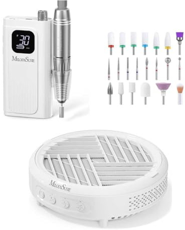 MelodySusie SC300F Nagelfräser + Hpro Staubabsaugung für Nägel + 21 Stück Nagelfräser Aufsätze