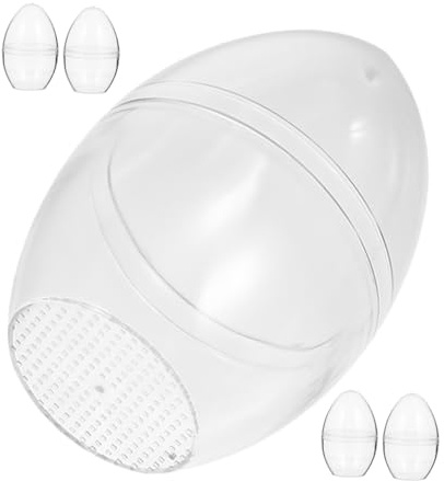 STOBAZA 5 Piezas 5 Huevos Transparentes Rellenable para Pascua, Grandes (9x12 Cm), Bolas de Plástico Transparentes para Decoración de Fiesta, Recuerdos de Pascua y Adornos Primaverales