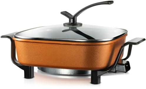 Versátil cocina eléctrica multifunción: wok antiadherente, olla y cesta de vapor para cocinar en casa, freír, hervir y cocinar al vapor