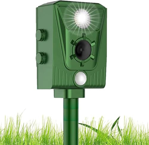 Repelente para Gatos, Ahuyentador para Gatos Ultrasonido Repelente para Palomas, Pájaros, Perros, Ratones, Zorros, IP44 Impermeable