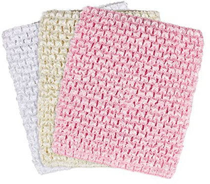 Andux Couleurs Assorties Bébé Fille Crochet Tutu Tube Tops ETMX-01 (Blanc+Beige+Rose Clair;3PCS;9 Pouces)