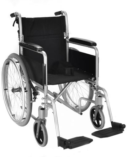 Lightweight Aluminium self propelled Folding Wheelchair 8.5kg Carry Weight, 18 Inch Seat Width with Attendant handbrakes