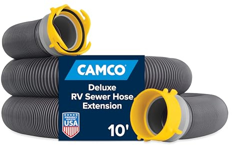 Camco 39665 Rallonge de tuyau d'égout pour véhicule récréatif de 3 m, gris