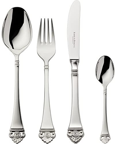 Robbe & Berking Rosenmuster 4 pzas. Cubiertos de menú (Plata de Ley 925)
