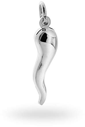 Remo Gammella 925 argent sterling bonne chance pendentif corne homme femme pendentif émail taille s m l Corne rouge, blanche, noire, argentée, rose, bleue. Choisisse ton couleur