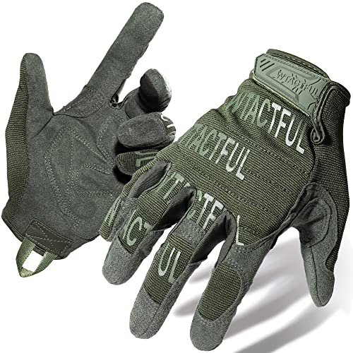 WTACTFUL Taktische Handschuhe Touch Screen Flexible Einsatzhandschuhe Tatical Gloves Herren Vollfinger für Outdoor Sport und Arbeit geeignet für Radfahren Wandern Radsporthandschuhe Grün XL
