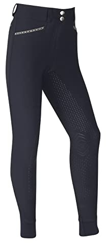 LeMieux St Tropez Jodhpurs for Girls & Young Riders - Equestrian Riding Tights - Full Seat Youth Horseback Riding Gear (Indigo / 9-10 Years)