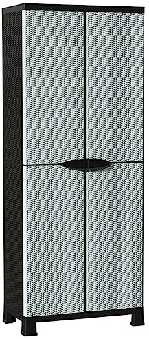 vidaXL Plastskåp 68x39x171,5 cm rottingutseende