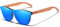 KINGSEVEN Bubinga Polarisierte Sonnenbrille Retro Vintage Stilvolles Design für Herren Damen, Verspiegelte Gläser B5510 (Blue)