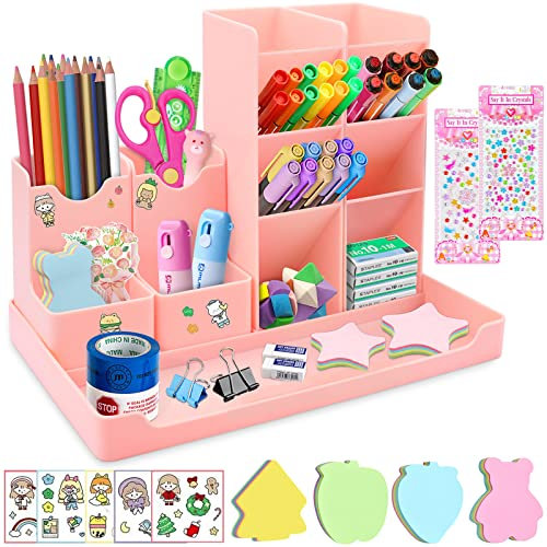 TWBEST Schreibtisch Organizer, 5 Stück Frei Kombinierbarer Stiftebox Kinder aus Plastik,Multifunktionaler Stifthalter/Stiftköcher, für Stifte Büro Zuhause Schule
