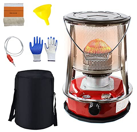 Suwooy Petroleumofen Für Den Außenbereich,Mobile Petroleumheizung Innen,Tragbare Petroleumkocher,Effiziente/Stromlose Petroleum Ofen,Petroleumofen Für Camping,Terrasse,Zelt,Wanderdeck,Red-32×32×46cm