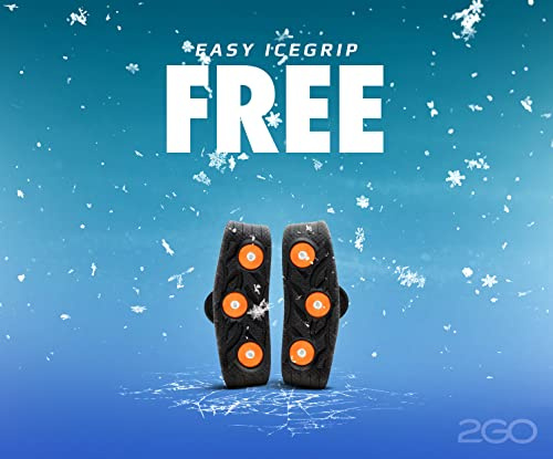 2GO Easy Icegrip Free Vorfußspikes mit Etui, Anti-Rutsch Schuhspikes, Schuhkrallen, Steigeisen, Schnee Spikes, Schneeketten für Schuhe, optimaler Halt auf EIS & Schnee, Gr. L/XL