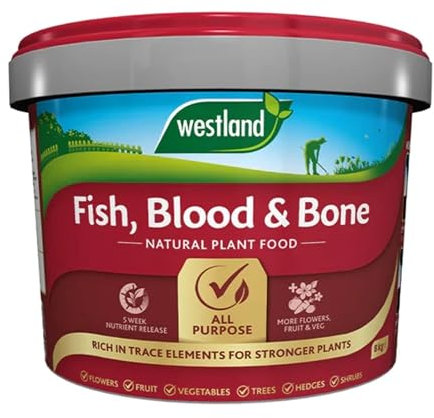TOPLINE Fish, Blood & Bone Plant Food - 8kg All Purpose Natural Fish Blood and Bone Fertiliser for Garden Plants. Houseplant Food Granules with Topline Card.