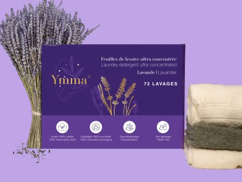 FEUILLES DE LESSIVE ECO RESPONSABLE 72 LAVAGES - LAVANDE - YMMA®