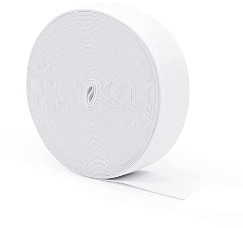 Elastique Couture, 15 M Bande élastique, Ruban élastique 30mm de Large, pour Pantalons Couture Bricolage Tissus Artisanaux, Blanc