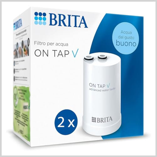 BRITA ON TAP V (600 L) 2 x Wasserfilterkartuschen – für nachhaltiges Wasser mit gutem Geschmack, reduziert Mikropartikel, PFAS, Schwermetalle und andere geschmacksverändernde Substanzen