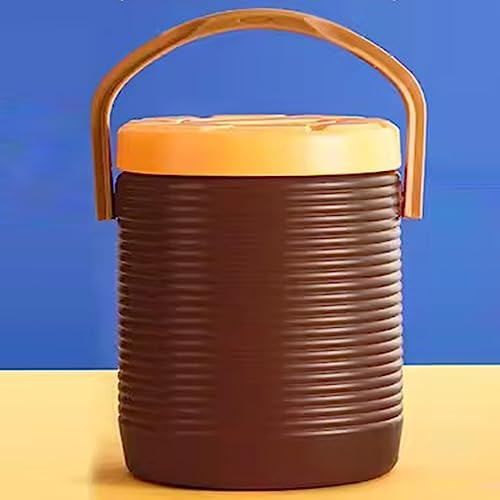 Stainless Steel Insulated Food Containers, Insulated Beverage Dispenser Beverage Cooler Juice Container Insulated Thermal Cold And Hot Coffee Carafe LYWY (Color : Brown, Size : 17L)