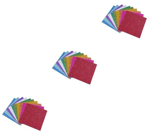 NUOBESTY 300 Stück 1set Handgemachte Glitzerblätter Basteln Für Karten 10 Farben Glitzer Selbstklebendes Glitzerpapier