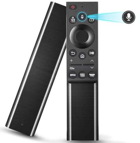 Telecomando vocale compatibile con Samsung Smart TV, compatibile con Samsung 2018-2023 telaio curvo QLED LCD TV con funzione vocale