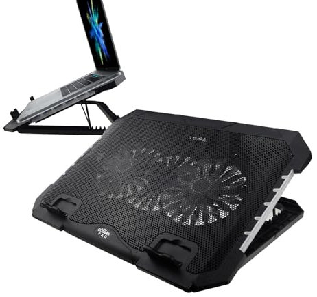 Rgb Laptop Cooler | Adjustable Cooling Pad | Silent Laptop Fans, Usb Cooling Pad, Rgb Laptop Stand, Adjustable Fan Pad, Silent Cooler Fans, Laptop Cooling Base, Rgb Cooling Stand