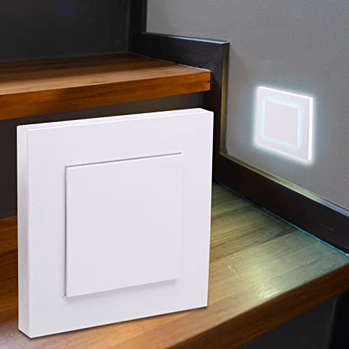 LongLife LED Treppenleuchte eckig weiß - Lichtfarbe: Warmweiß 1,5W - Lichtaustritt: Doppio