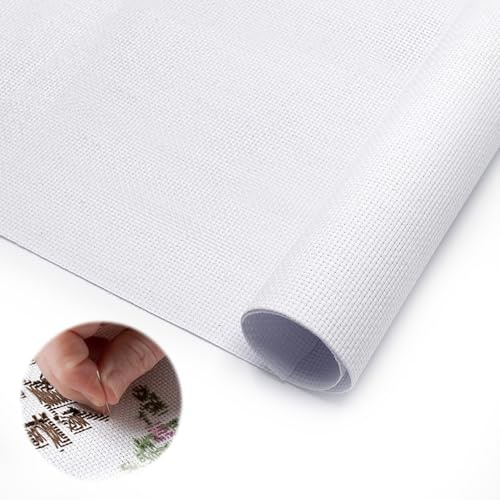 YDHfdc Tela Punto de Cruz 1,5 x 1 m Blanca para Bordar - Tela Aida para Bordado, Costura y Manualidades
