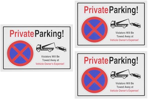 ECSiNG 3 Stück Privatparkplatz-Parkverbotsschild Parkverbots Erinnerungsschild 30 X 20 X 0,3 Cm Dicke Hartschaumplatte Parkplatz Wird Abgeschleppt Englische Version