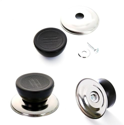 Gazocua Lot de 3 couvercles de casserole, boutons de couvercle de casserole, boutons de couvercle de casserole en acier inoxydable, boutons de rechange, poignée de couvercle de casserole, poignée de