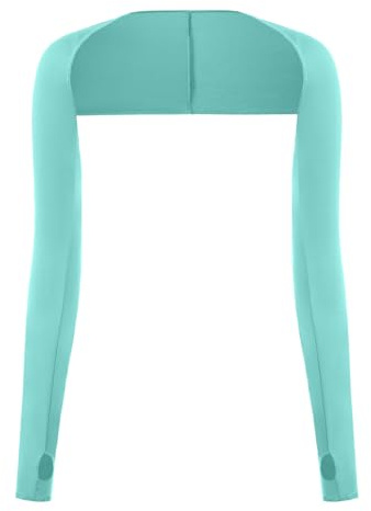 GXGM Damen Bolero,Armlinge Damen,UV-Schutz Bolero Sonnenschutz Schal Armstulpen Eisseide Kühlschal Armmanschetten mit Fingerlöchern Fingerlose Handschuhe Ärmel - Hellgrün